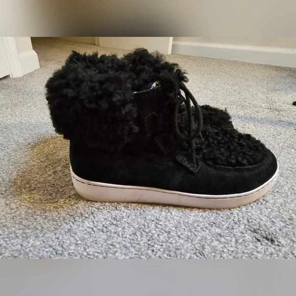 Vionic Shoes Vionic Splendid Oak Black Suede Sherpa Womens